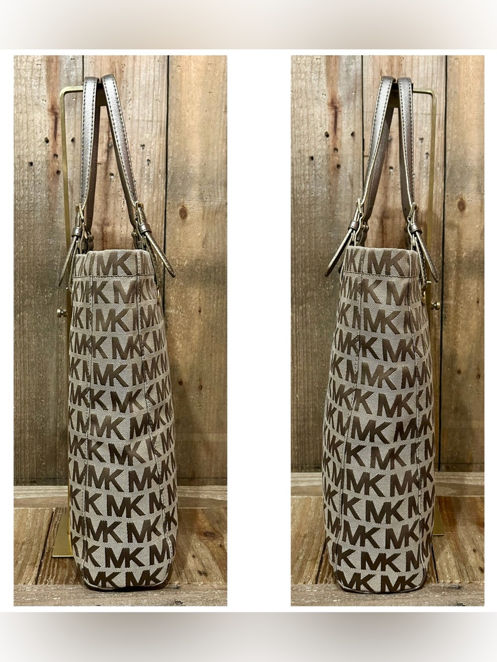 Michael Kors. 4 Piece: Jet Set Signature Tote & Free Wallet, Scarf & Dust Bag. - Picture 7 of 16